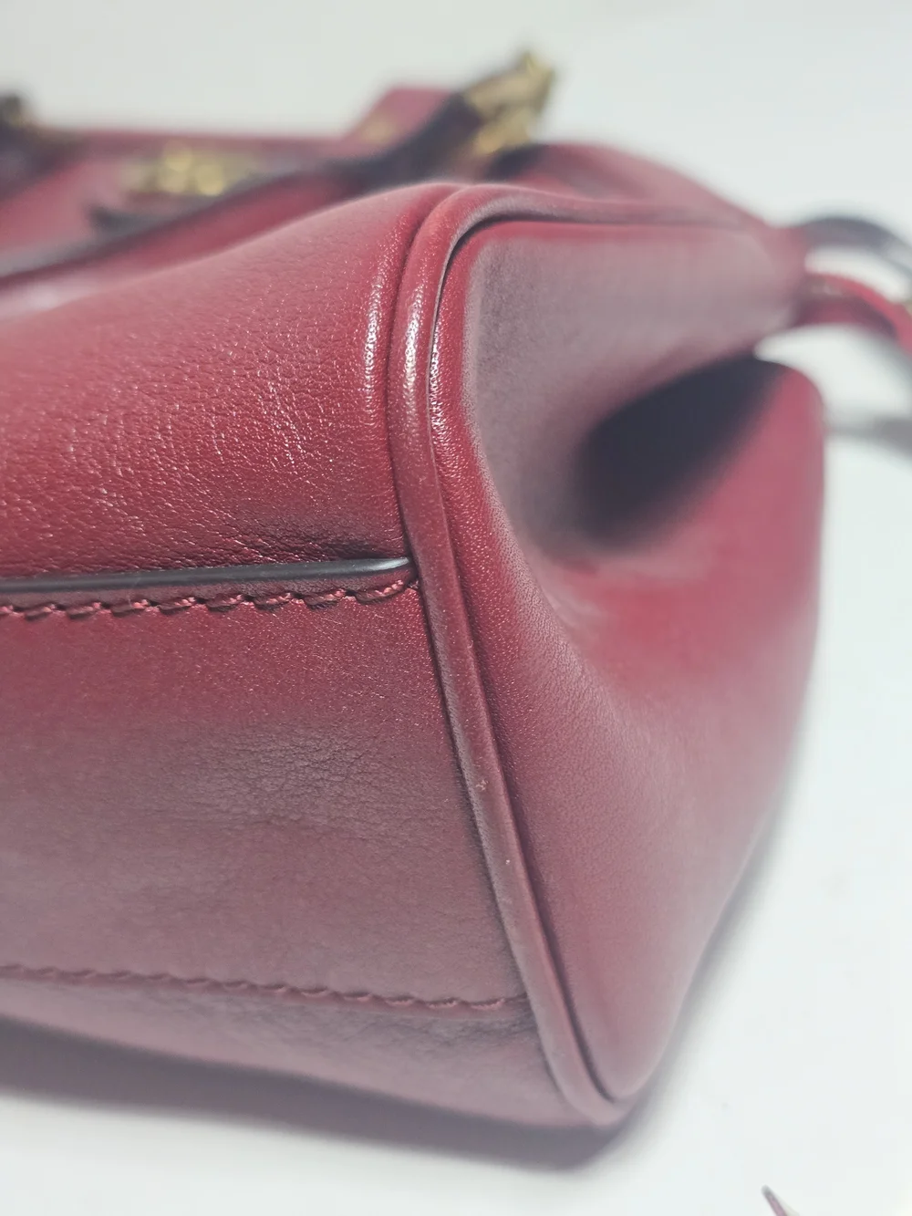 Gucci Re(Belle) Medium Wine Leather Top-Handle Satchel with Gold GG
